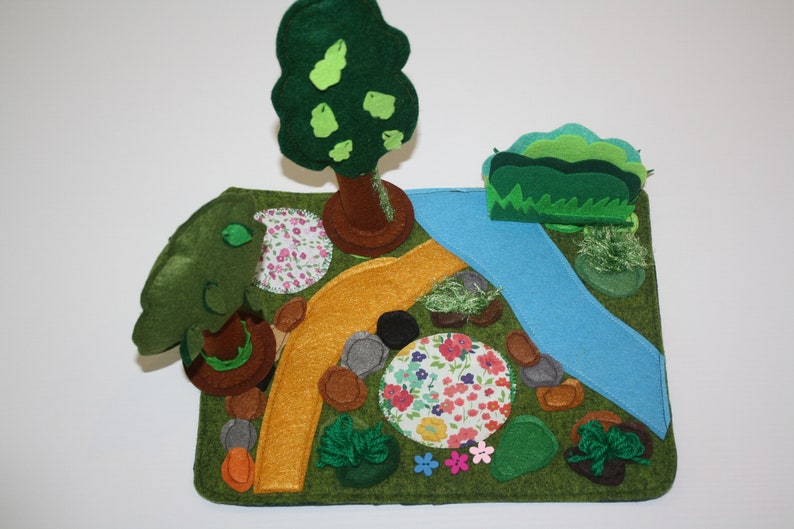 Felt forest playscape for toddler pretend play image 2