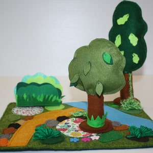 Felt forest playscape for toddler pretend play image 1