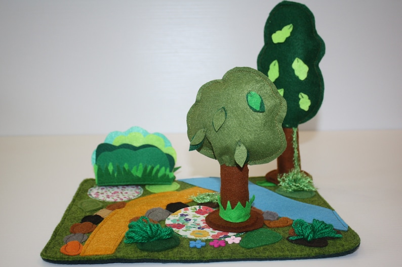 Felt forest playscape for toddler pretend play image 1