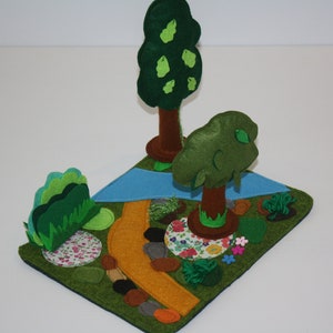 Felt forest playscape for toddler pretend play image 5
