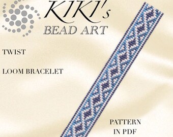 Bead loom pattern bracelet Twist geometric LOOM bracelet PDF pattern instant download
