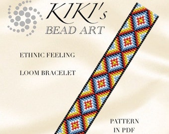 Bead loom pattern - Ethnic feeling native inspired LOOM bracelet pattern in PDF instant download