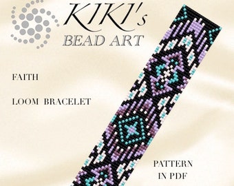 Bead loom pattern Faith ethnic inspired LOOM bracelet pattern in PDF instant download