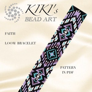 Bead loom pattern Faith ethnic inspired LOOM bracelet pattern in PDF instant download