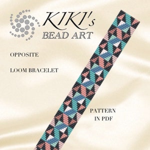Loom pattern, bead loom bracelet pattern Opposite bracelet PDF pattern instant download