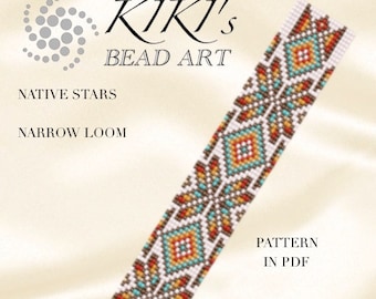 Bead loom pattern Narrow native stars LOOM pattern in PDF instant download