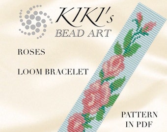 Bead loom pattern - Roses LOOM bracelet PDF pattern instant download