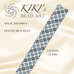 peyote bracelet pattern, peyote pattern Magic rhombus peyote bracelet pattern in PDF instant download