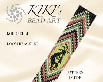 Bead loom pattern - Kokopelli ethnic inspired LOOM bracelet PDF pattern instant download