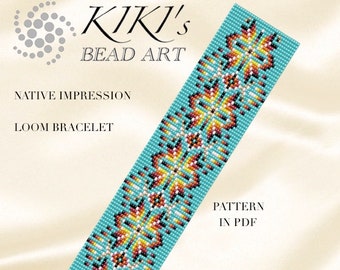 Bead loom pattern Native impression ethnic inspired LOOM bracelet pattern in PDF instant download