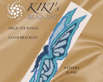 Bead loom pattern - Delicate wings butterfly patterned LOOM bracelet PDF pattern instant download
