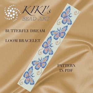 Loom bracelet pattern Bead loom pattern - Butterfly dream LOOM bracelet PDF pattern instant download
