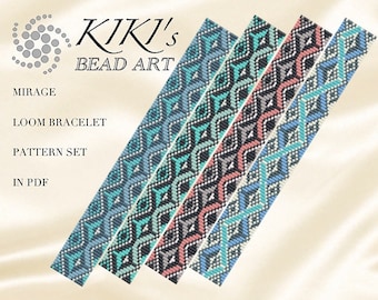 Patrón de telar patrón de pulsera de telar patrón de telar de cuentas Patrón de pulsera LOOM de inspiración geométrica Mirage en PDF - descarga instantánea