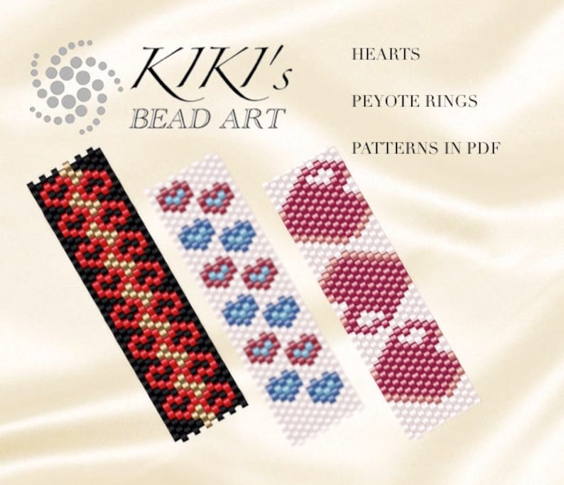 Pattern Peyote Hearts Ring Patterns Valentine Peyote Ring Set - Etsy