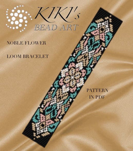 Bead Loom Pattern - Noble Flower LOOM Bracelet Pattern in PDF - Instant ...