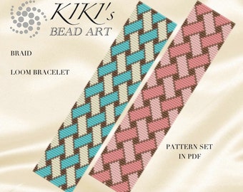 Loom bracelet pattern Bead loom pattern beading pattern Braid geometric LOOM bracelet pattern in PDF - instant download