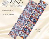Bead loom pattern - Tribal design ethnic inspired LOOM bracelet pattern in PDF - instant download