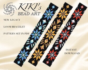 Loom bracelet pattern Bead loom pattern, New Legacy, ethnic style LOOM bracelet cuff pattern in PDF - instant download