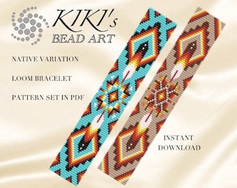 Loom bracelet pattern Bead loom pattern Native Variation ethnic southwestern inspired LOOM bracelet pattern in PDF - instant download