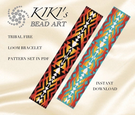 トライバルパターン ビーズブレスレット