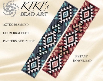 Bead Loom Muster - Aztekischer Diamant - nativ inspiriertes LOOM Armband Muster als PDF - direkter Download