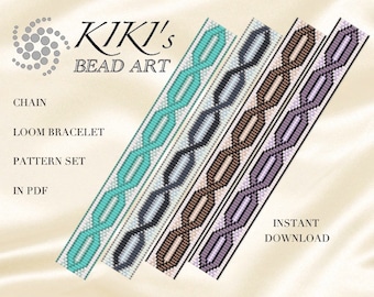 Loom pattern loom bracelet Bead loom pattern beading pattern Chain LOOM bracelet pattern in PDF - instant download