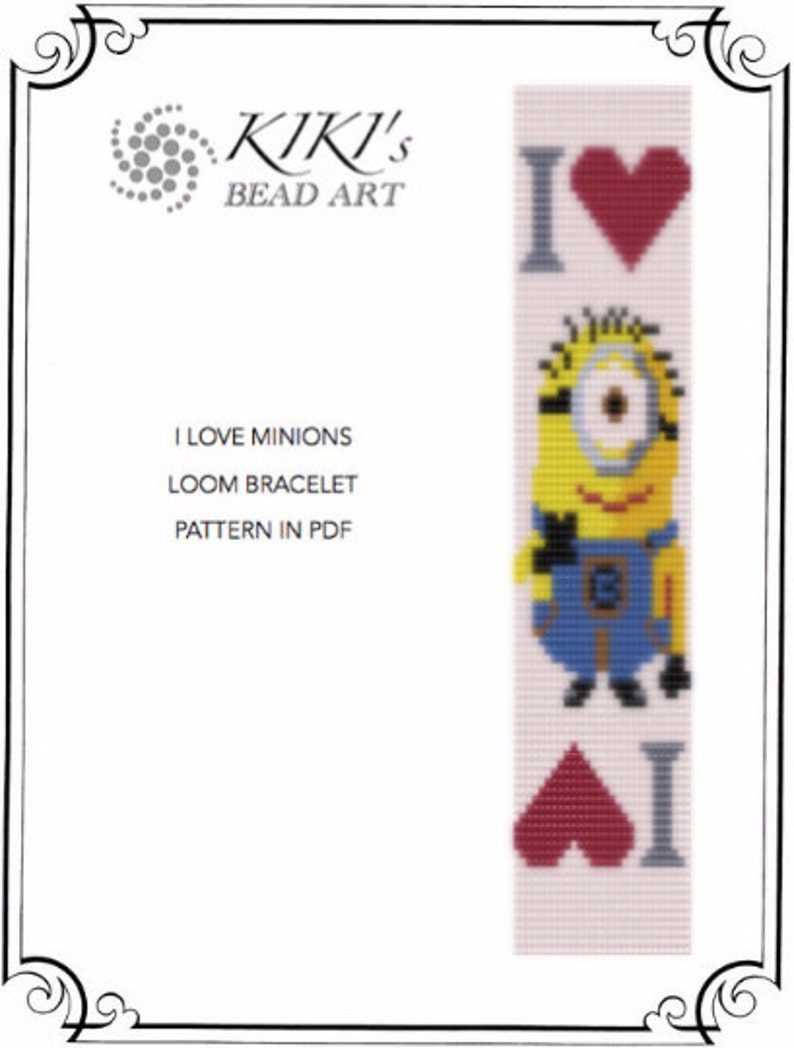 Bead Loom Pattern I Love Minions LOOM Bracelet Pattern in Etsy