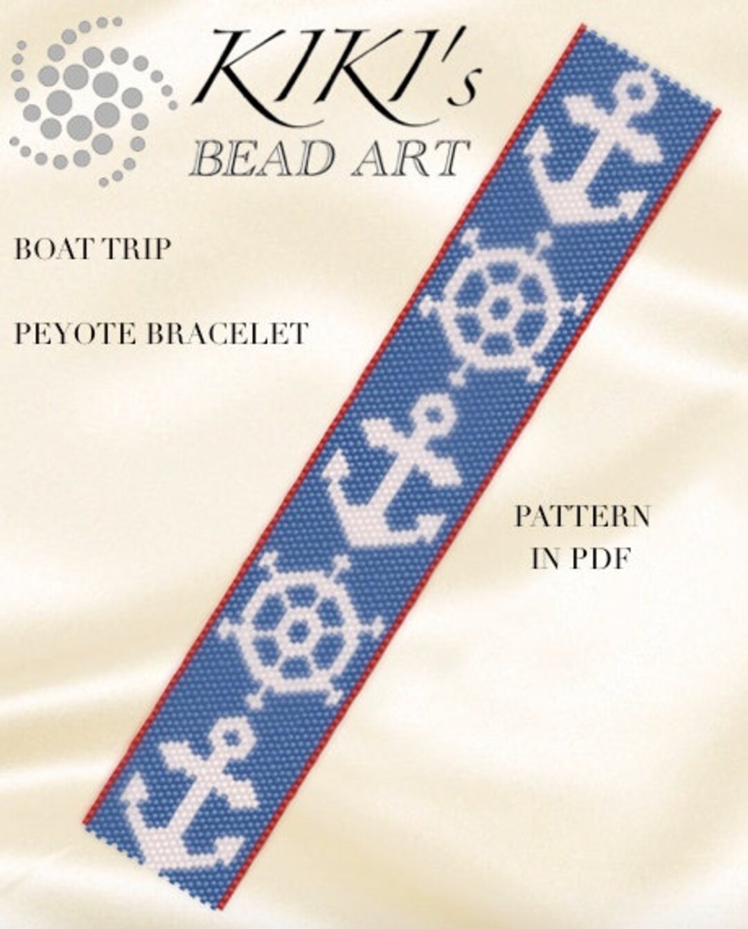 Pattern, Peyote Bracelet - Boat Trip Peyote Bracelet Cuff Pattern in ...