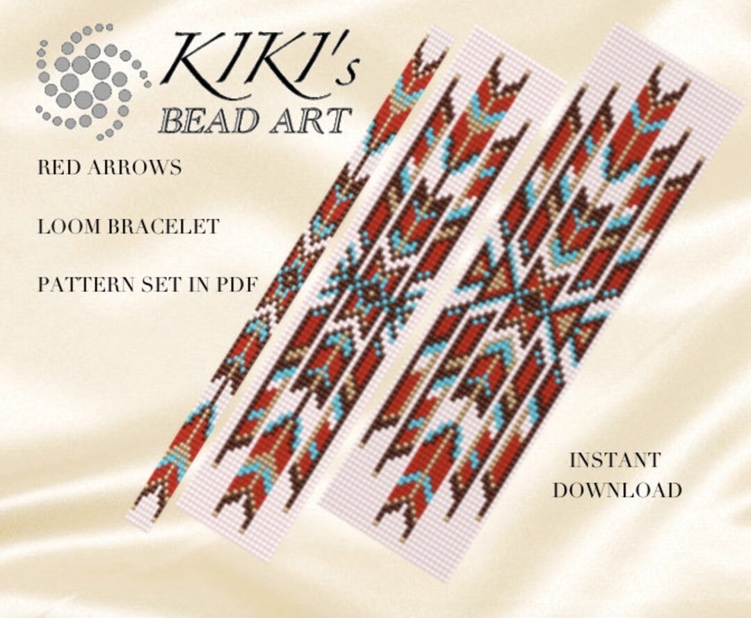 Bead Loom Pattern - Red Arrows LOOM Bracelet Pattern Set of 3 in PDF - Instant Download - Etsy