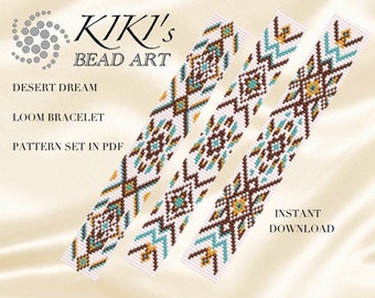 Patrón de telar patrón de pulsera de telar patrón de telar de cuentas Patrón de pulsera LOOM de sueño del desierto en PDF descarga instantánea