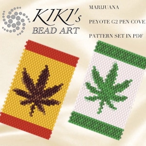 Modelli di copertura della penna Peyote, Marijuana, Pentola, set di modelli peyote per l'involucro della penna - per penna G2 di Pilot - in PDF download immediato