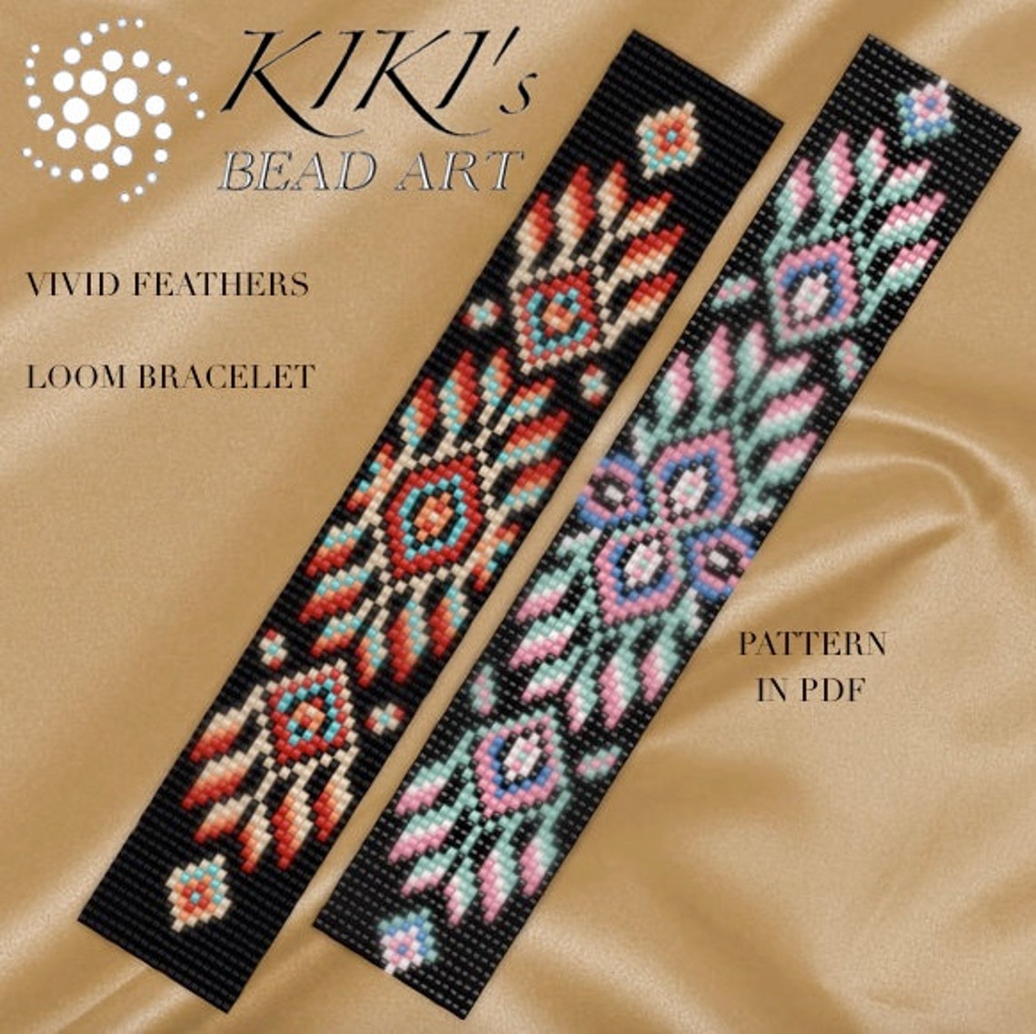 Bead loom pattern Vivid feathers ethnic inspired LOOM Etsy