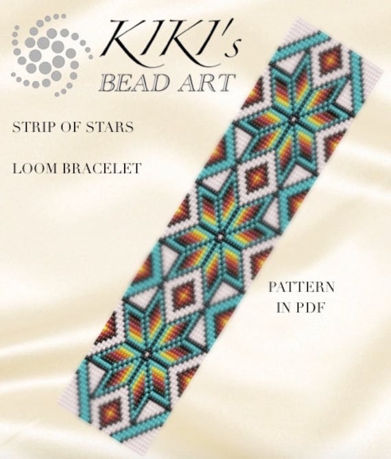 Bead loom pattern Strip of stars LOOM bracelet PDF pattern Etsy