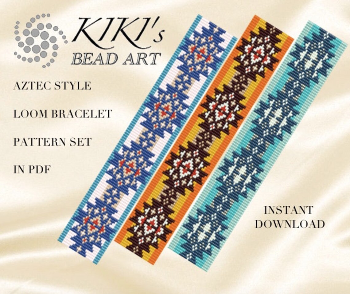 Bead Loom Pattern - Aztec Style LOOM Bracelet Pattern Set Ethnic ...