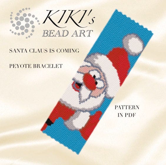 Peyote bracelet pattern peyote pattern Santa Claus is coming | Etsy