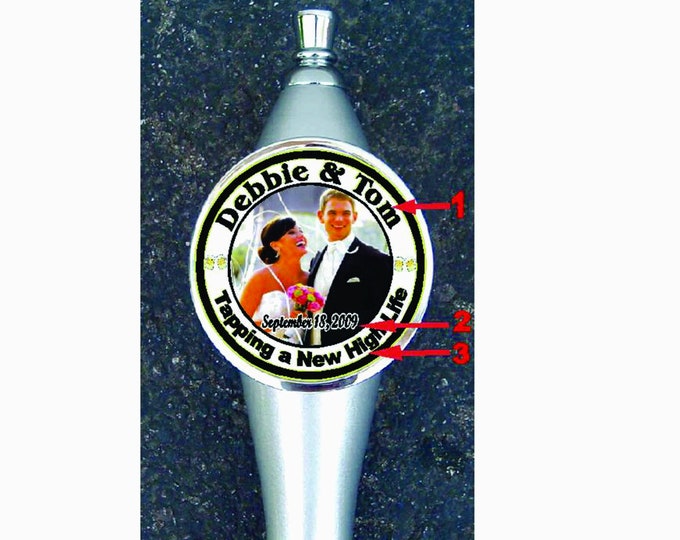 Custom Personalized Beer Tap Handle Add your Image Photo Great Gift Wedding Birthday Men's