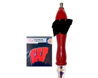 Wisconsin Badgers Emblem Beer Tap Handle  knob tapper for kegerator sign Kit