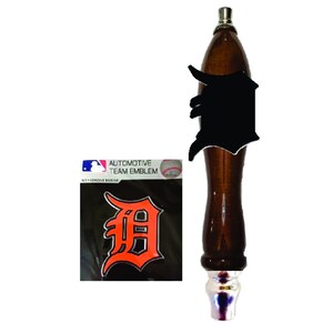 Detroit Tigers Baseball Emblem and Beer Tap Handle knob tapper Men's Gift fathers day sign Kit