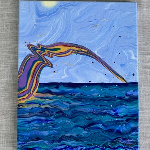 Heat Waves, Acrylic Pour Painting 11x14
