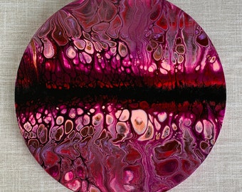 Distant Life, Acrylic Pour Painting 12x12