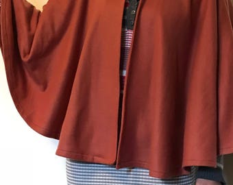 Samira's  Beautiful Brown Cape  lightweight stretchy Fleece/ poncho/Handmade Women Cape/Gift Ideas.