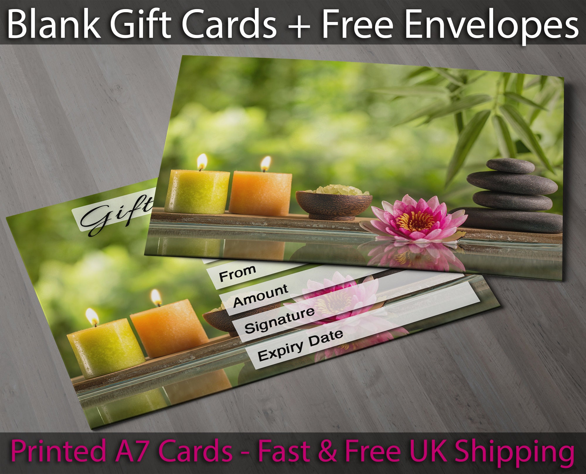 Christmas Gift Voucher Cards For Beauty Salon - 10 Pack A7+ With Envelopes - UK