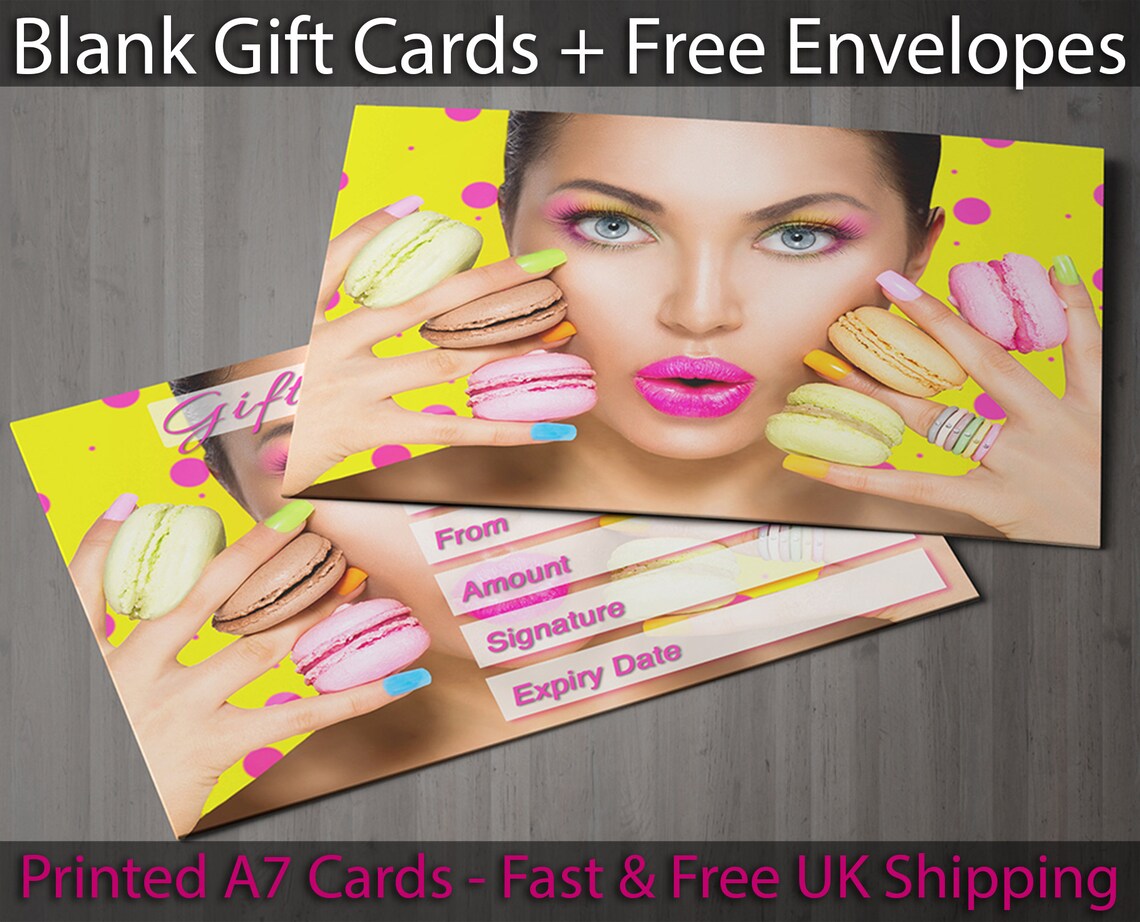 Blank Gift Voucher Cards for Beauty Salons Nail Bar Manicure Etsy
