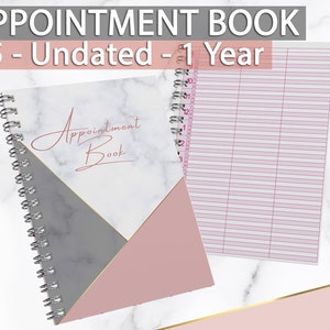 DAILY APPOINTMENT BOOK - Life Planner Diary - Therapists Notebook - Appointment Planner - Salon Planner Book - Hard Cover Notebook A5 Pink