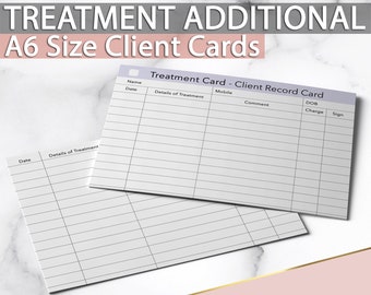 Beauty Client Card / Client Record Card / Treatment Consultation Card ...