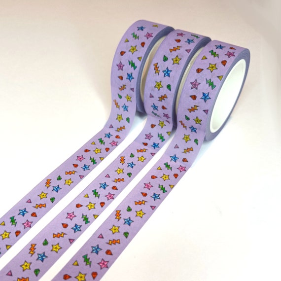 Gem washi tape - rainbow tape - masking tape - planner tape - rainbow  stationery - bright tape - paper tape - colour