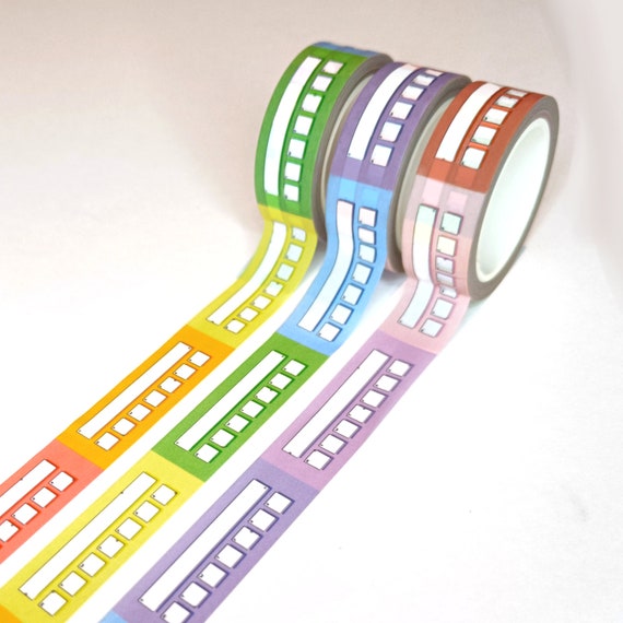 Habit Tracker washi tape - rainbow tape - masking tape - planner tape -  rainbow stationery - bright tape - paper tape - colour