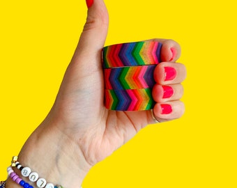 Rainbows chevron washi tape - rainbow tape - masking tape - planner tape - rainbow stationery - bright tape - paper tape - colour - stripe