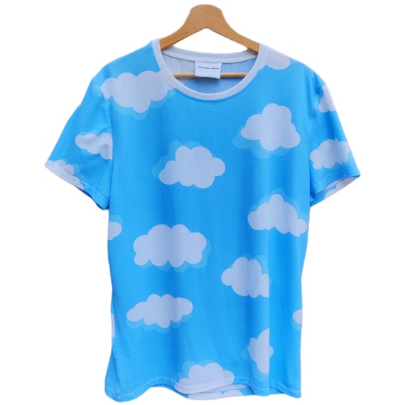 Cloud Tshirt Blue Sky Tee Rainbow 