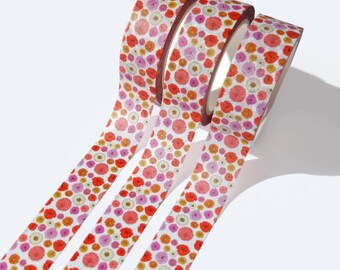 Floral delicate washi tape - rainbow tape - masking tape - planner tape - rainbow stationery - bright tape - paper tape - colour - flowers